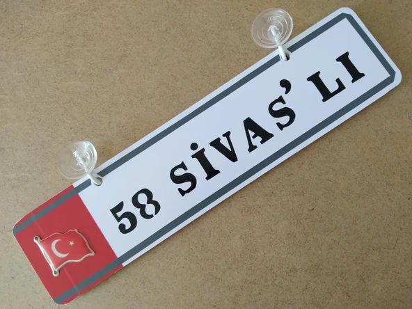 58 SİVASLI Dekor Plaka (30X7CM) SİVAS 38 Plaka Vantuzlu Dekor Beyaz PLaka, Dekor Levha