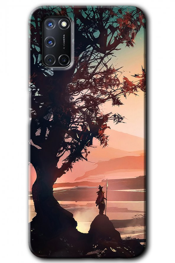 Oppo A52 Kılıf HD Desen Baskılı Arka Kapak - Yalnız Savaşcı