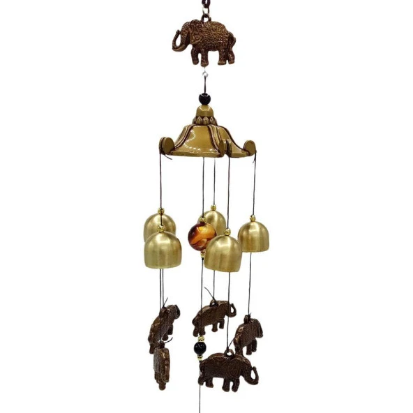 Feng Shui Metal Rüzgar Çanı Şans Bereket Filleri No.2 - 3