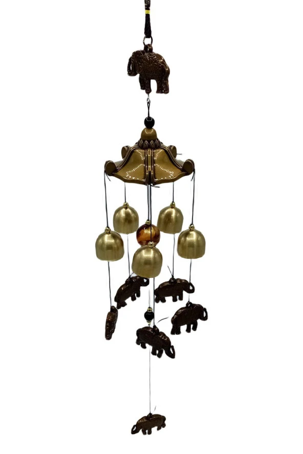 Feng Shui Metal Rüzgar Çanı Şans Bereket Filleri No.2 - 9