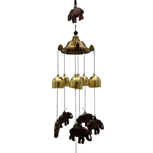 Feng Shui Metal Rüzgar Çanı Şans Bereket Filleri No.2 - 4