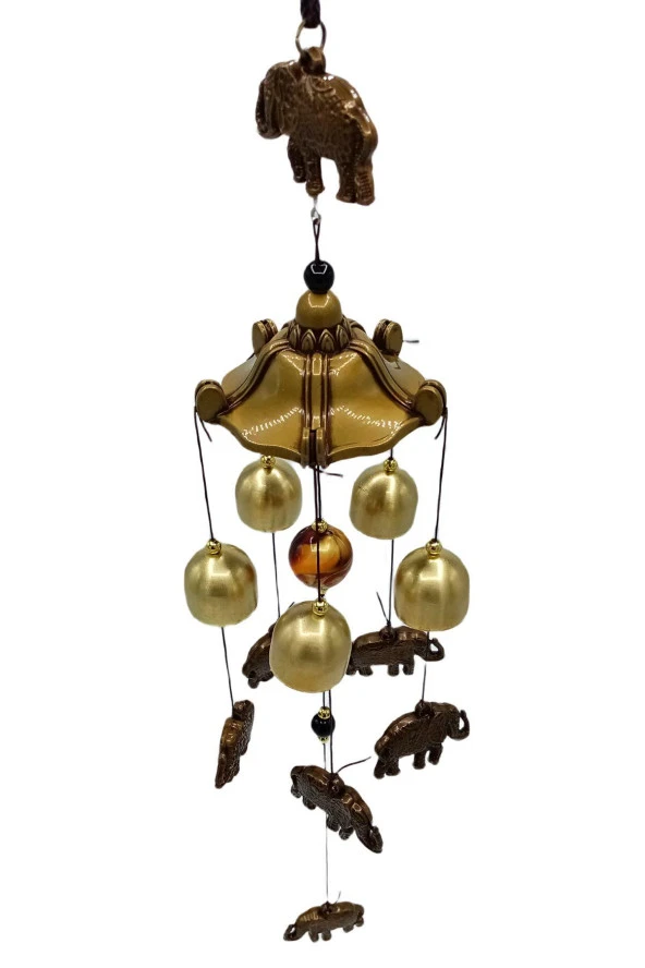 Feng Shui Metal Rüzgar Çanı Şans Bereket Filleri No.2 - 8
