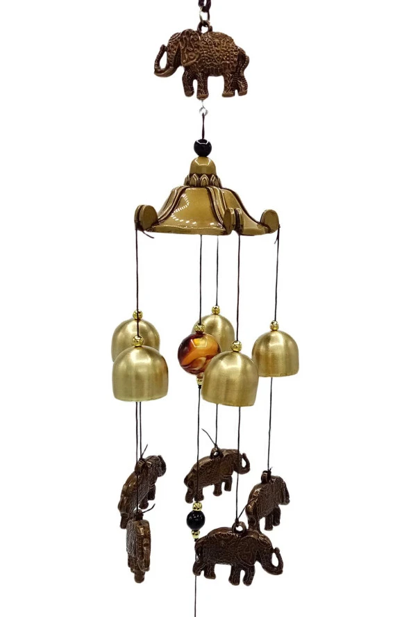 Feng Shui Metal Rüzgar Çanı Şans Bereket Filleri No.2 - 10