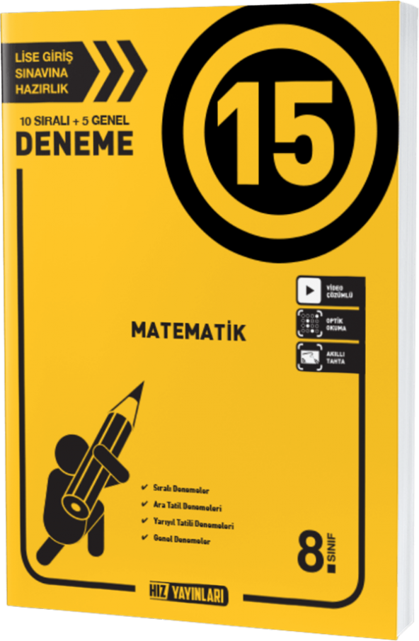 Hız Yayınları 8. SINIF MATEMATİK DENEME 15 Lİ