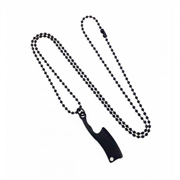 Siyah Satır Mat Erkek Kolye