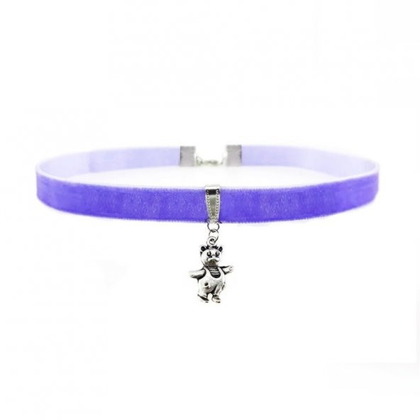 Mor Renk Ayıcık Choker Kolye