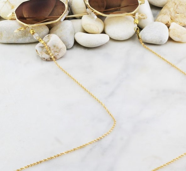 Gold Renk Burgu Zincir Kadın Gözlük Zinciri - Halhal Hediyeli - 5