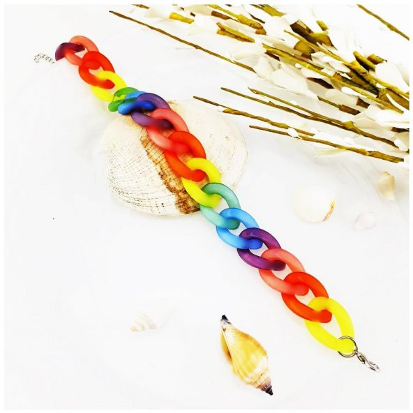 Renkli Akrilik Kadın Candy Halhal