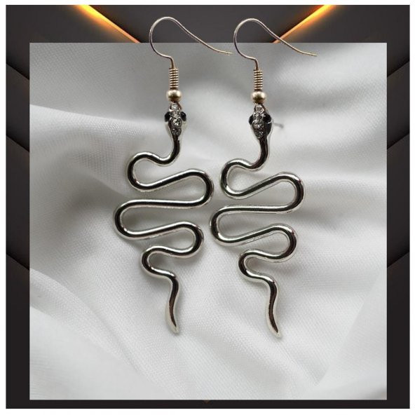 Gümüş Renk Kadın Yılan Küpe