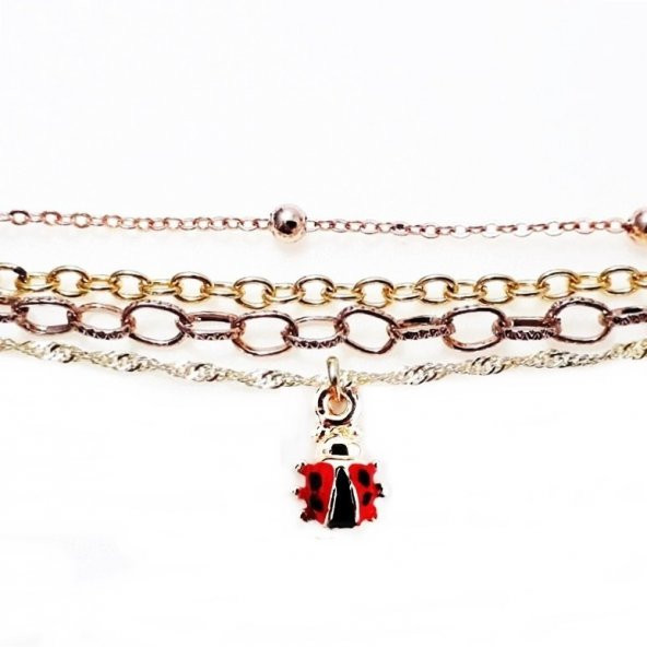 Çok Sıralı Kadın Uğur Böceği Bileklik - 3