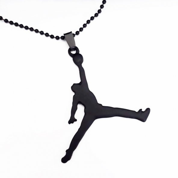 Mat Siyah Erkek Slam Dunk NBA Air Jordan Kolye - 3
