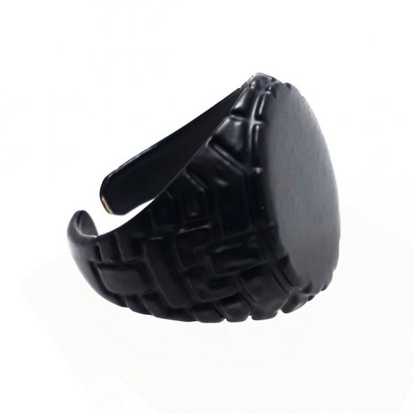 Mat Siyah Renk Erkek Taşsız Yüzük