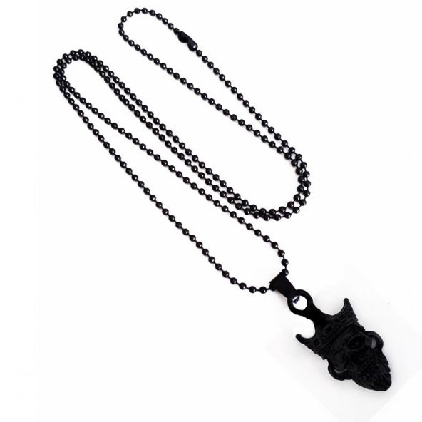 Siyah Renk Korsan Erkek Kolye - 3