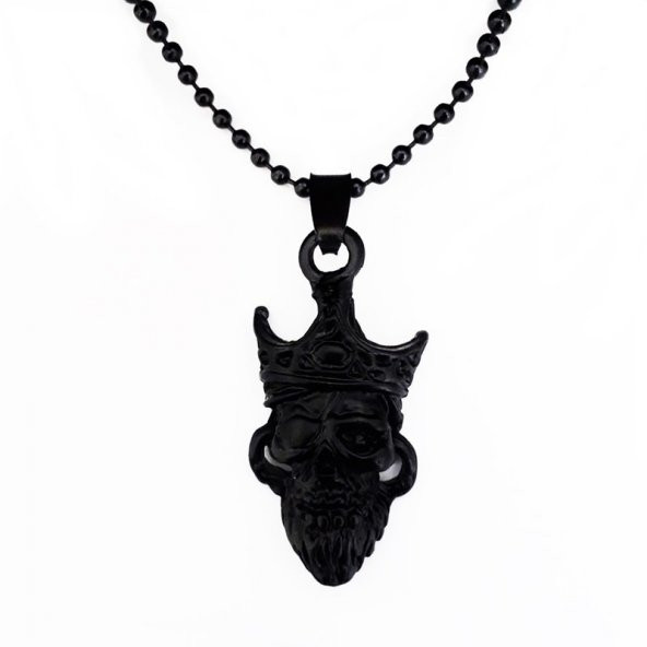 Siyah Renk Korsan Erkek Kolye - 4