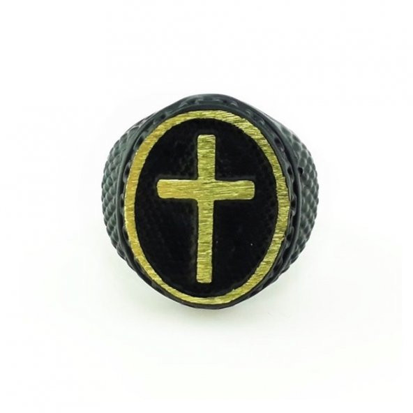 Mat Siyah Renk Gamerloot  Erkek Haç Yüzük - 3