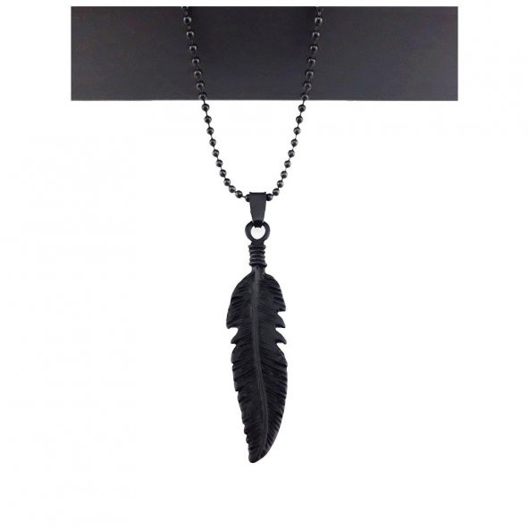 Siyah Renk Erkek Tüy Kolye
