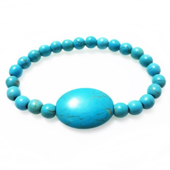 Turkuaz Doğal Taş Kadın Bileklik
