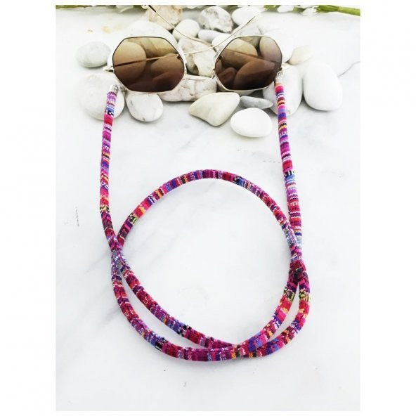 Pembe Renk Retro Kadın Gözlük İpi