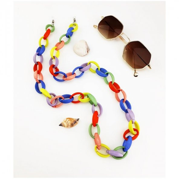 Renkli Mat Akrilik Kadın Gözlük Zinciri - 2