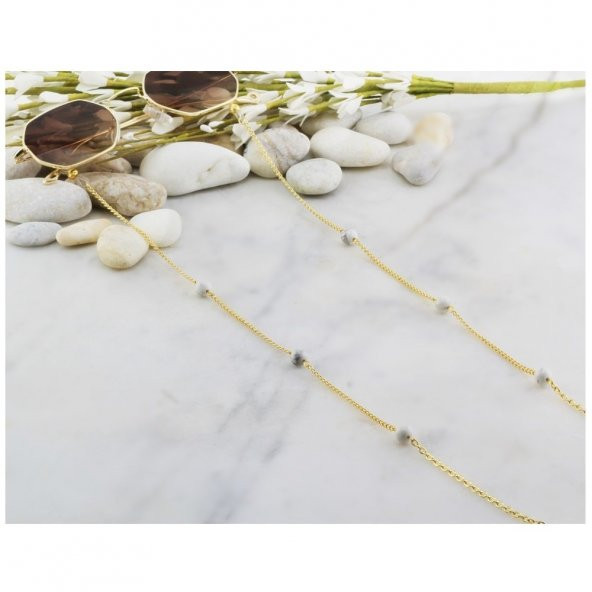 Havlit Doğal Taş Kadın Gözlük Zinciri - 2