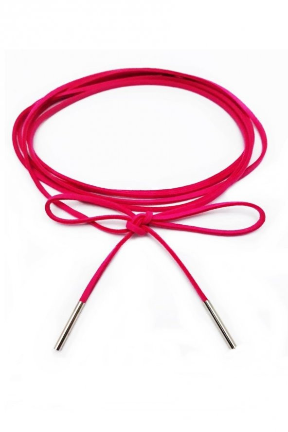 Pembe Renk Kadın Süet Bağcıklı Choker Kolye - 2