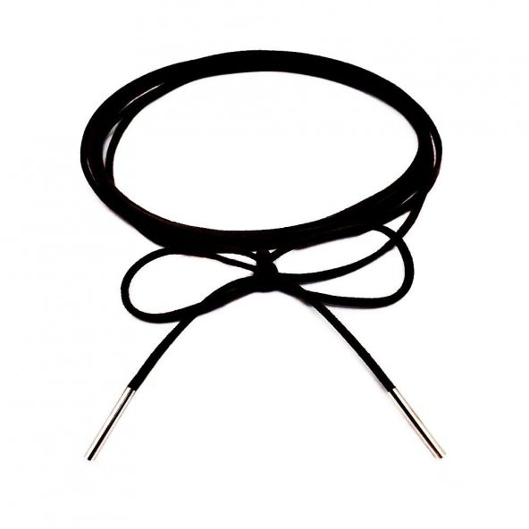 Siyah Süet Kadın Bağcıklı Choker Kolye - 3