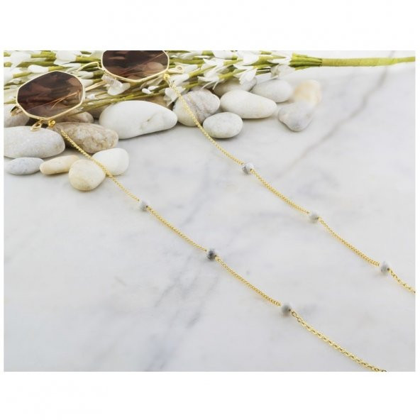 Havlit Doğal Taş Kadın Gözlük Zinciri - 4