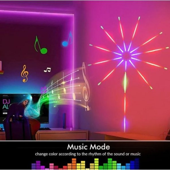 RANCHİ RC-12947 LED IŞIK 115CM ÇAP ANİMASYONLU RGB YILDIZ KAYAR LED 5V YSB GİRİŞLİ - 2