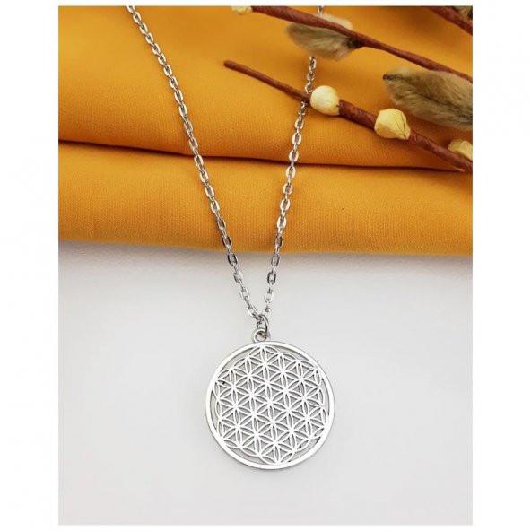 Gümüş Kaplama Kadın Yaşam Çiçeği Kolye ürün görseli