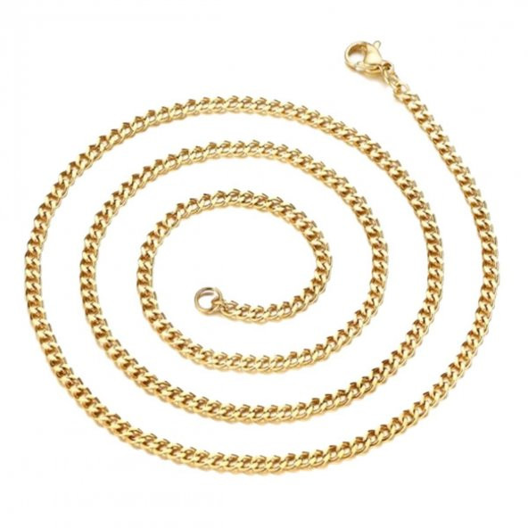 Gold Renk Traşlı  Erkek Çelik Zincir