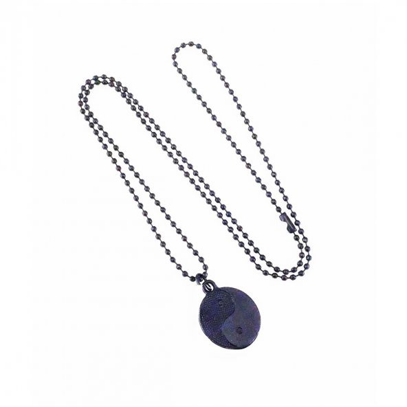 Ying-Yang Siyah Erkek Kolye - 2