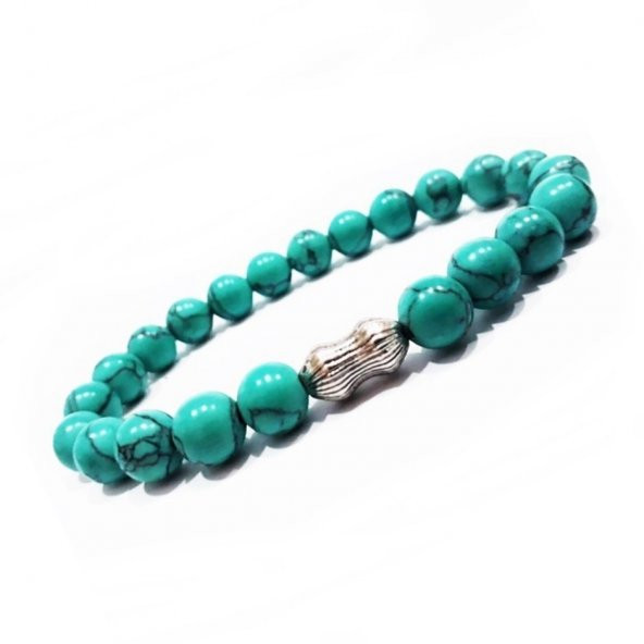 Turkuaz Erkek Doğal Taş Bileklik - 6