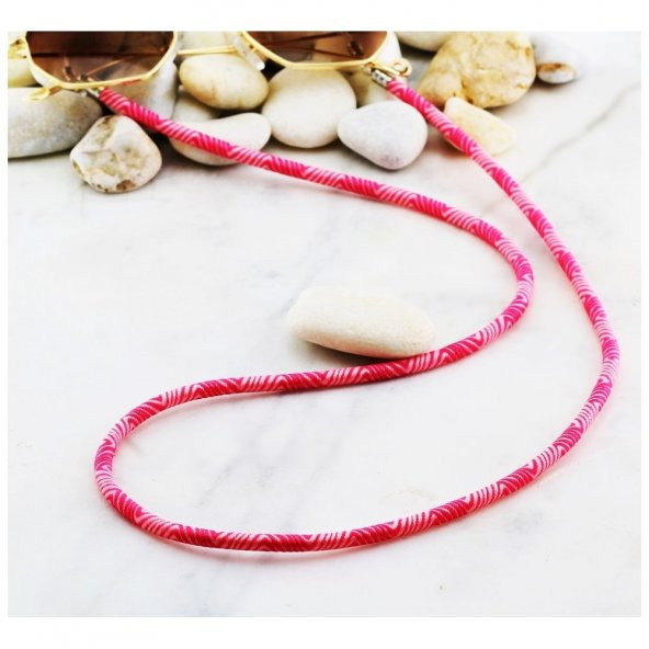 Pembe Renk Desenli Kadın Gözlük İpi