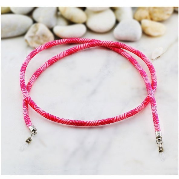 Pembe Renk Desenli Kadın Gözlük İpi - 2