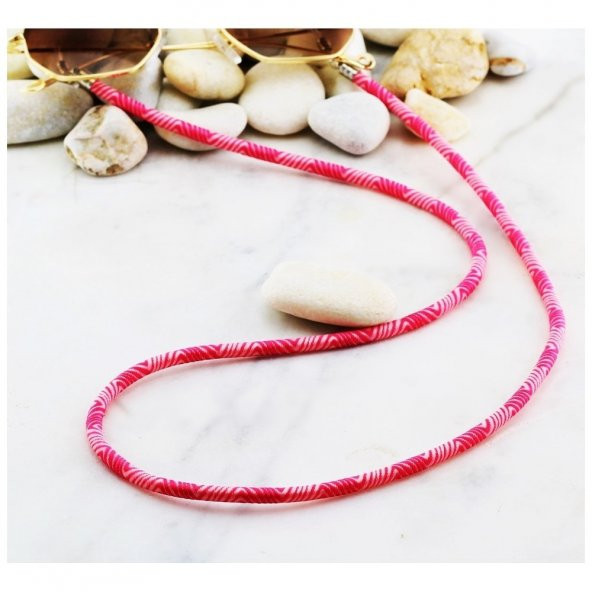 Pembe Renk Desenli Kadın Gözlük İpi - 3