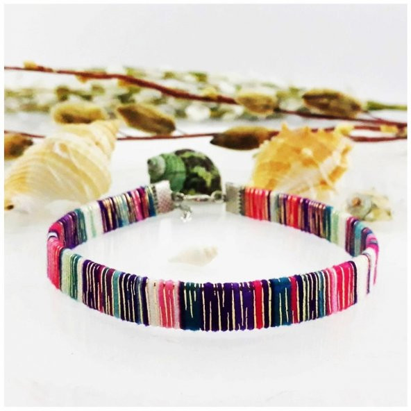 Karışık Renkli Yassı Kadın Halhal