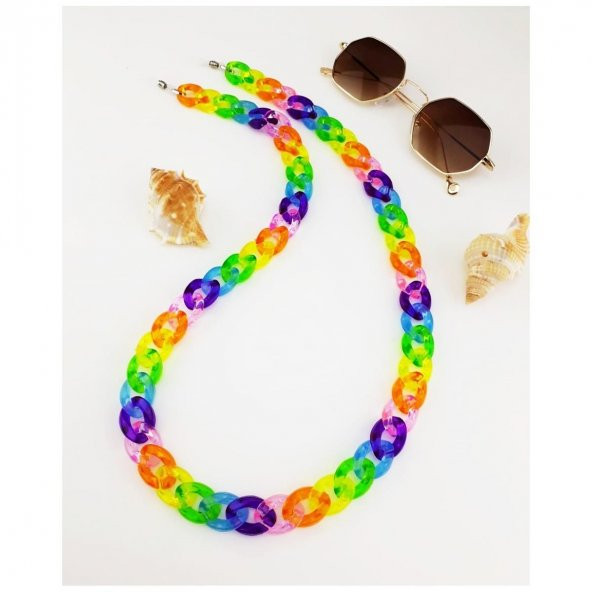 Renkli Şeffaf Akrilik Kadın Gözlük Zinciri