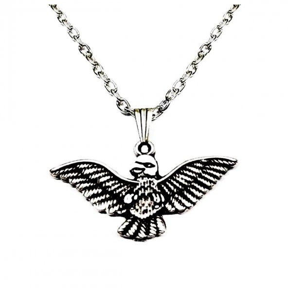 Gümüş Kaplama Erkek & Kadın Dizi Kolye Albatros Kuşu Kolye