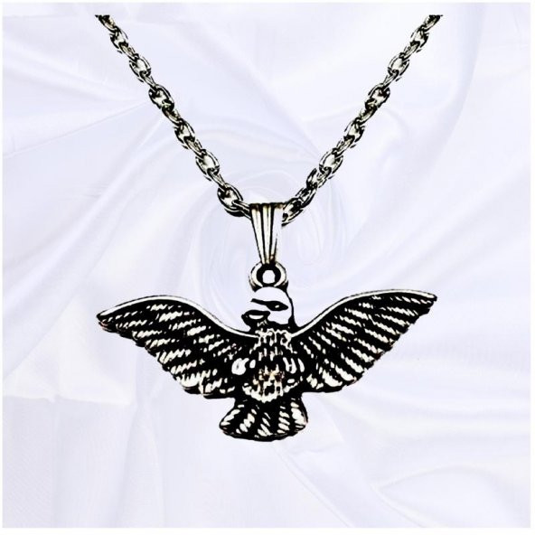 Gümüş Kaplama Erkek & Kadın Dizi Kolye Albatros Kuşu Kolye - 2