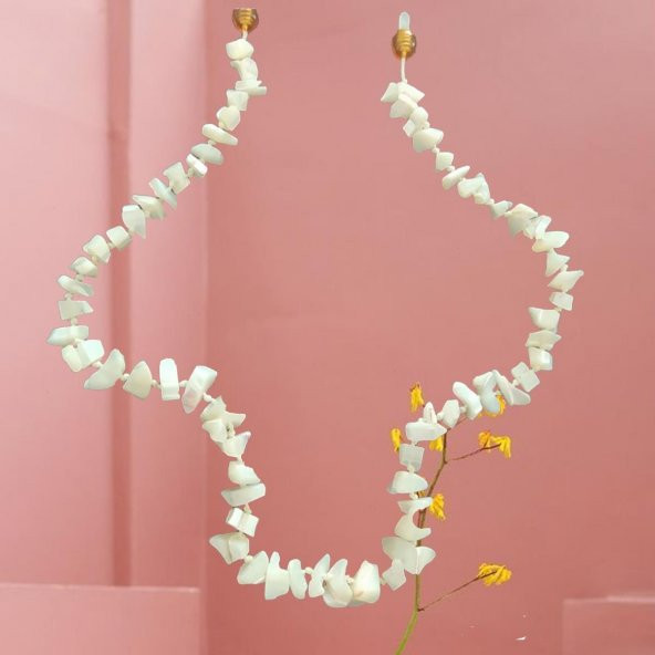 Makrome Düğüm Kadın Sedef Doğal Taş Kolye - 2