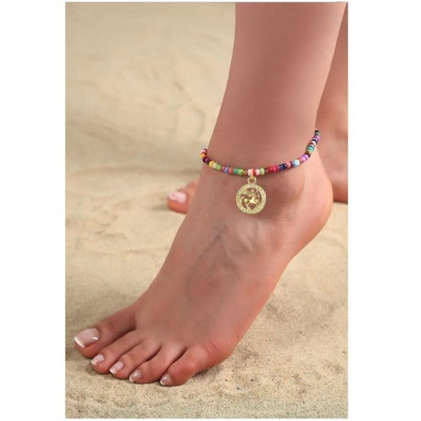 Renkli Bambu Boncuk Kadın Kova Burcu Halhal