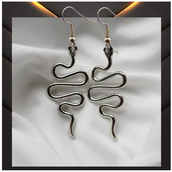 Gümüş Renk Kadın Yılan Küpe