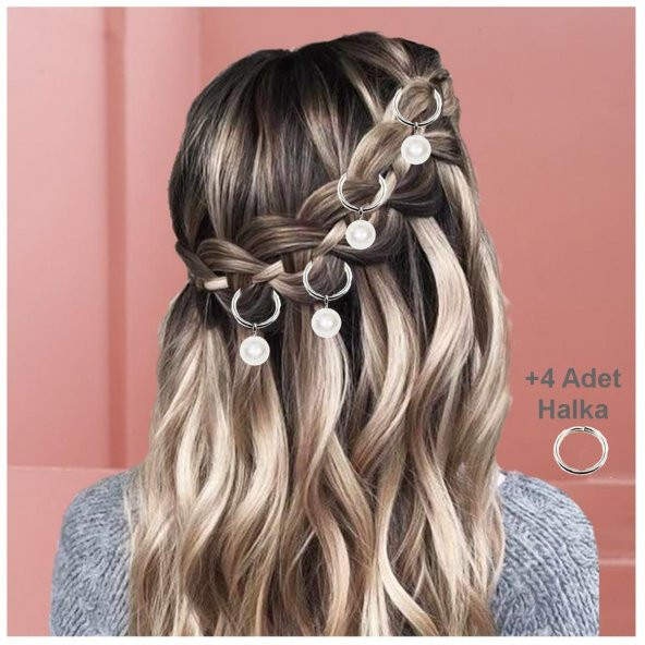 Gümüş Renk Kadın Akrilik İnci Saç Küpesi