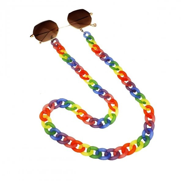 Candy Karışık Renkli Kadın Akrilik Gözlük Zinciri