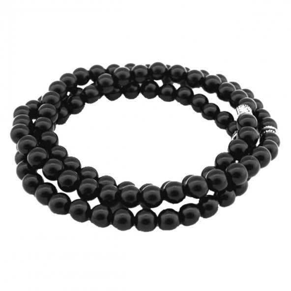 Siyah Oniks Doğal Taş Erkek 99lu Tesbih ve Bileklik