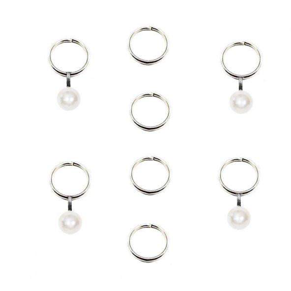 Gümüş Renk İncilili Kadın Saç Küpesi