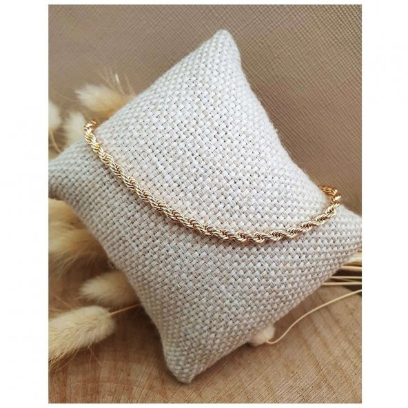 Altın Kaplama Kadın Burgu Zincir Bileklik - 3