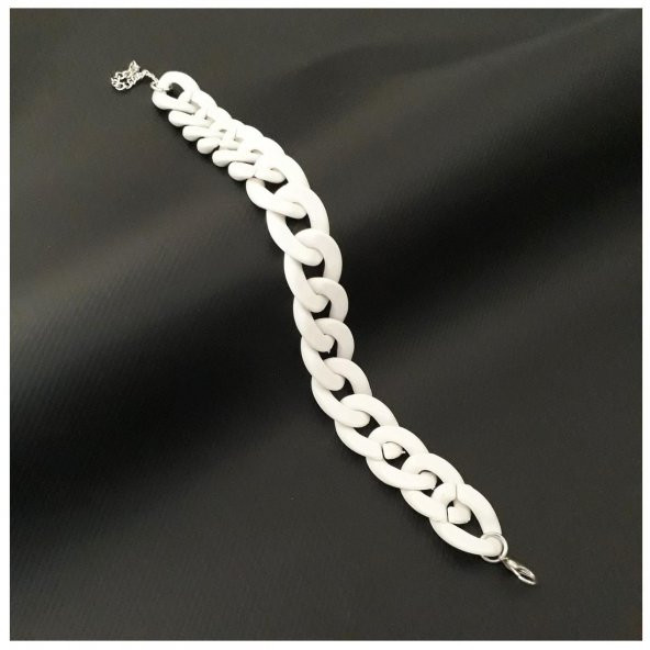 Beyaz Akrilik Zincir Kadın Halhal