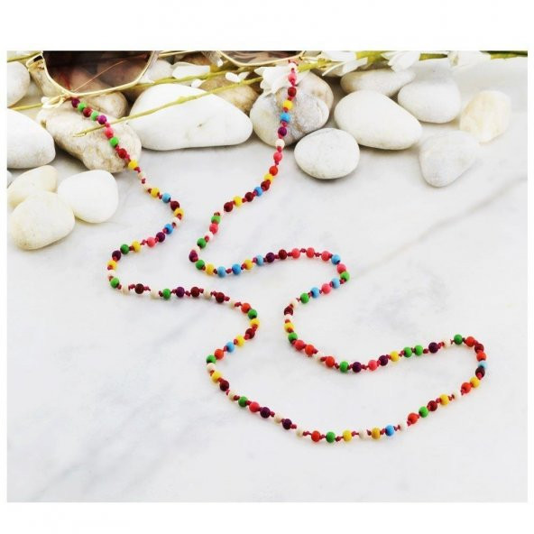 Karışık Renk Ahşap Boncuk Kadın Gözlük İpi