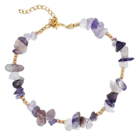 Ametist Doğal Taş Kadın Halhal